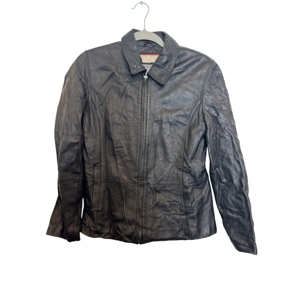 Vintage Wilsons Leather Black Thinsulate Insulated Jacket M Womens